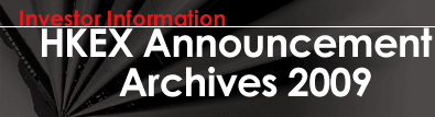 HKEX Announcement Archives 2009
